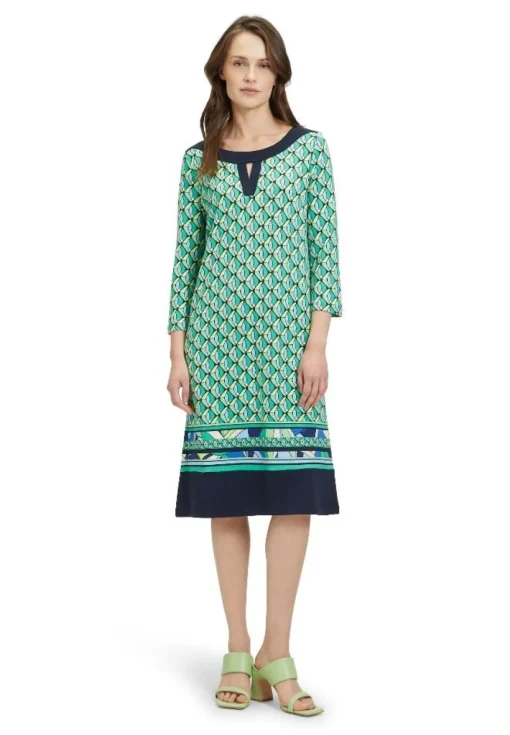 Betty Barclay Shirtkleid 3/4 Arm U- Boot Ausschnitt grün S14 15342531