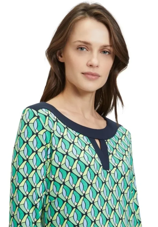 Betty Barclay Shirtkleid 3/4 Arm U- Boot Ausschnitt grün S14 15342531