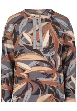 Betty Barclay Sweatshirt Blumenpattern Stehkragen GAU/BRAUN 21782802