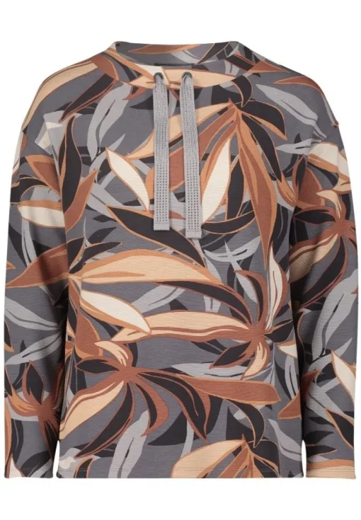 Betty Barclay Sweatshirt Blumenpattern Stehkragen GAU/BRAUN 21782802