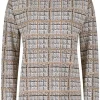 Betty Barclay Sweatshirt Turtleneck Kragen GRAU/BEIGE KARIERT 21802878