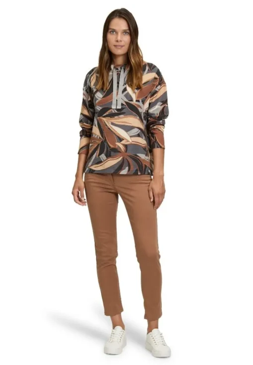 Betty Barclay Sweatshirt Blumenpattern Stehkragen GAU/BRAUN 21782802