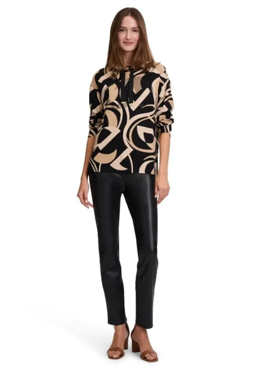 Betty Barclay Sweatshirt Stehkragen SCHWARZ/BEIGE PATTERN 23551066
