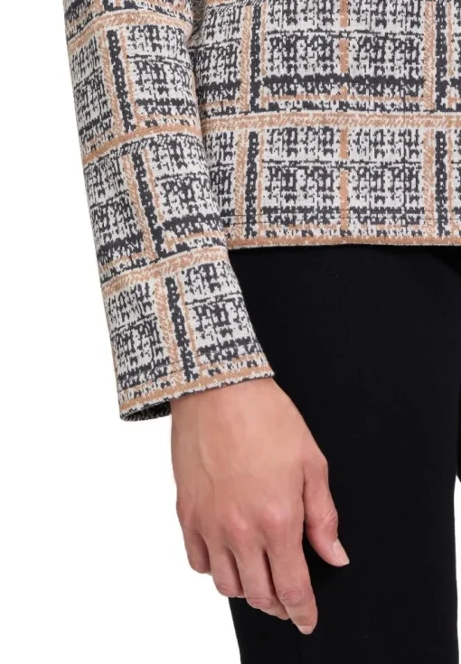 Betty Barclay Sweatshirt Turtleneck Kragen GRAU/BEIGE KARIERT 21802878