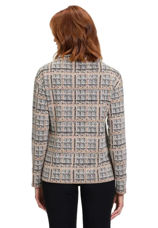 Betty Barclay Sweatshirt Turtleneck Kragen GRAU/BEIGE KARIERT 21802878