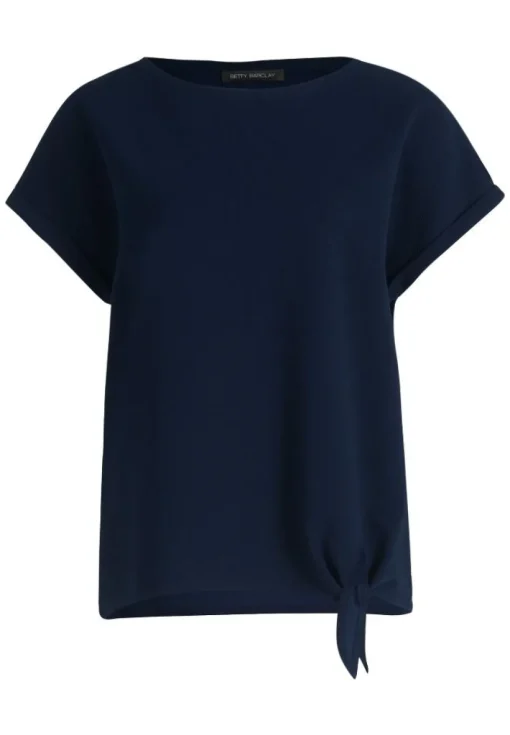 Betty Barclay T- Shirt Schleifenknoten U- Boot- Ausschnitt blau S14 21402781