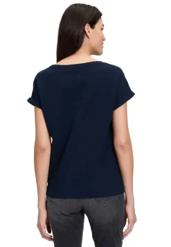 Betty Barclay T- Shirt Schleifenknoten U- Boot- Ausschnitt blau S14 21402781