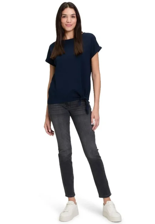 Betty Barclay T- Shirt Schleifenknoten U- Boot- Ausschnitt blau S14 21402781