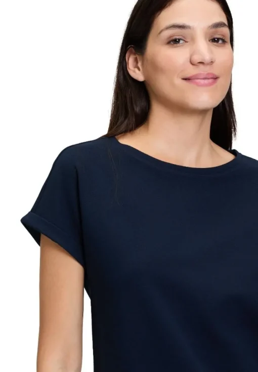 Betty Barclay T- Shirt Schleifenknoten U- Boot- Ausschnitt blau S14 21402781
