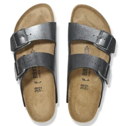 Birkenstock ARIZONA Birko-Flor Schwarz Metallic schmale Weite S15 1029224