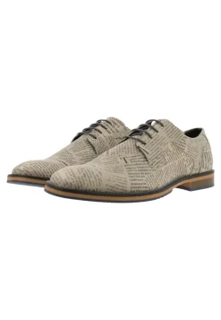 Bullboxer Herren Schnürer Zeitungsdruck elegant beige S13 663K21008A