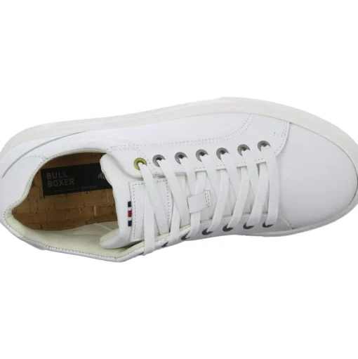 Bullboxer Herren Sneaker Schnürschuh Leder weiß S13 213K26611F