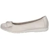 Caprice Damen Ballerina klassisch Leder G- Weite Schleifendetail weiß S14 9-22153-42
