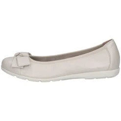 Caprice Damen Ballerina klassisch Leder G- Weite Schleifendetail weiß S14 9-22153-42