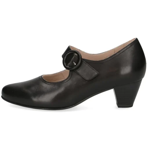 Caprice Damen Pumps Riemchenpumps Leder Komfortweite G schwarz S14 9-24406-42