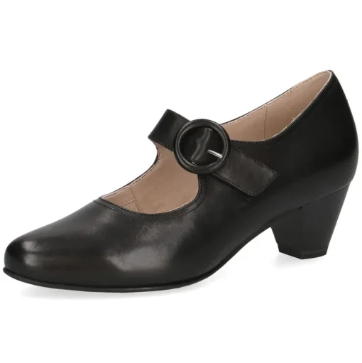 Caprice Damen Pumps Riemchenpumps Leder Komfortweite G schwarz S14 9-24406-42