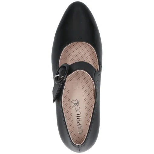 Caprice Damen Pumps Riemchenpumps Leder Komfortweite G schwarz S14 9-24406-42