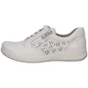 Caprice Damen Sneaker Leder Lochmuster H- Weite Wechselfußbett weiß S14 9-23553-42
