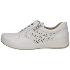 Caprice Damen Sneaker Leder Lochmuster H- Weite Wechselfußbett weiß S14 9-23553-42
