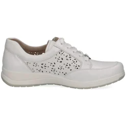 Caprice Damen Sneaker Leder Lochmuster H- Weite Wechselfußbett weiß S14 9-23553-42