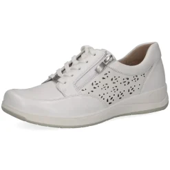 Caprice Damen Sneaker Leder Lochmuster H- Weite Wechselfußbett weiß S14 9-23553-42