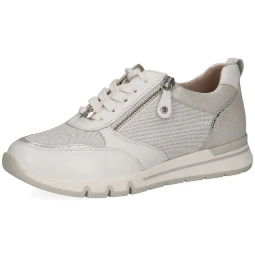 Caprice Damen Sneaker sportlich Materialmix H- Weite Wechselfußbett weiß S14 9-23754-42