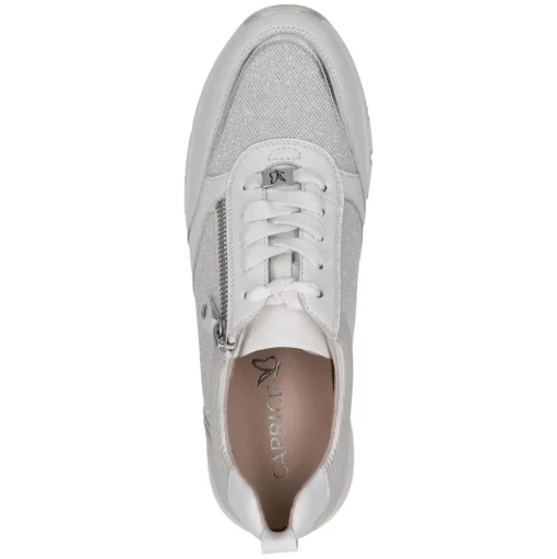 Caprice Damen Sneaker sportlich Materialmix H- Weite Wechselfußbett weiß S14 9-23754-42