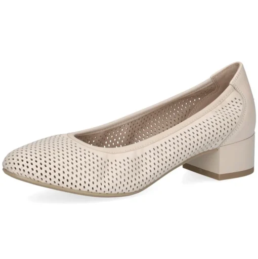 Caprice Pumps Leder Lasercuts H- Weite beige S14 9-22501-42