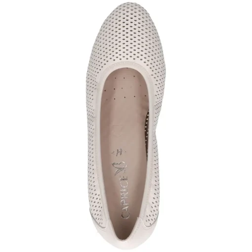 Caprice Pumps Leder Lasercuts H- Weite beige S14 9-22501-42