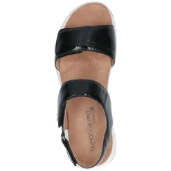 Caprice Sandale Leder Plateau Klettverschluss schwarz 9-9-28716-28
