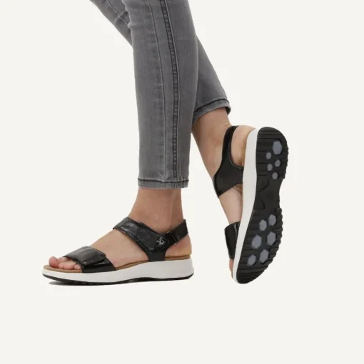 Caprice Sandale Leder Plateau Klettverschluss schwarz 9-9-28716-28