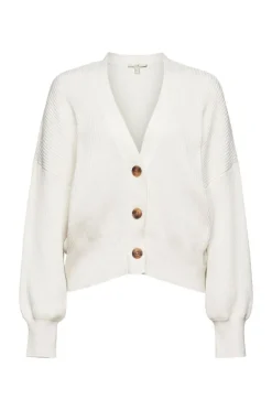 EDC Cardigan Strickjacke Biobaumwolle  weiß S12 992CC1I302