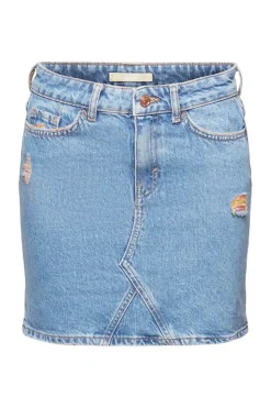 EDC Denim-Minirock mit gerippten Details blau S23 023CC1D301