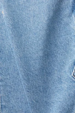 EDC Denim-Minirock mit gerippten Details blau S23 023CC1D301