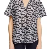 EDC geblümte Bluse mit Leinen 032CC1F302