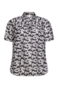 EDC geblümte Bluse mit Leinen 032CC1F302