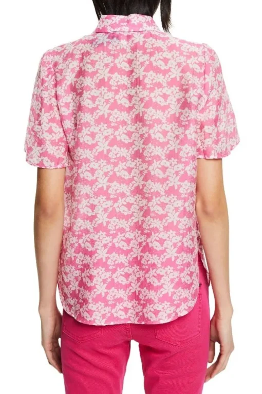 EDC geblümte Bluse mit Leinen 032CC1F302