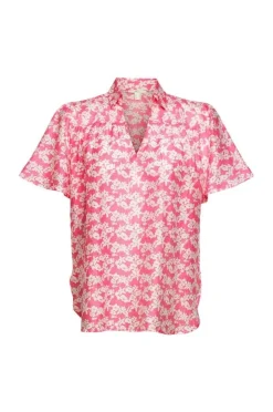 EDC geblümte Bluse mit Leinen 032CC1F302