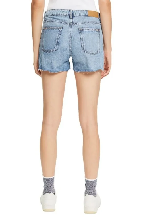 EDC Jeans Shorts kurze Hose Used-Look Baumwolle blau S12 062CC1C302