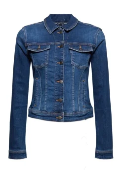 EDC Jeansjacke im Used-Look, Organic Cotton Denim NOS 991CC1G301