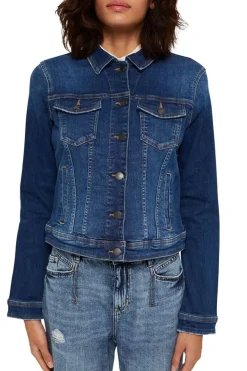 EDC Jeansjacke im Used-Look, Organic Cotton Denim NOS 991CC1G301
