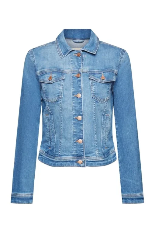 EDC Jeansjacke im Used-Look, Organic Cotton Denim NOS 991CC1G301
