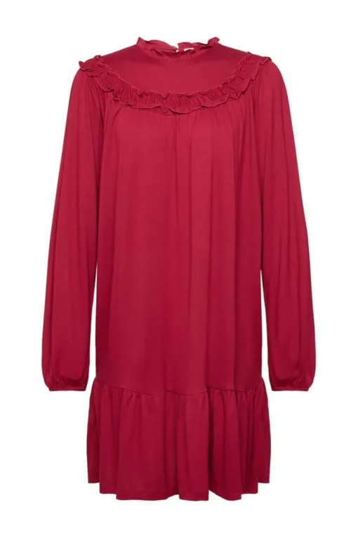 EDC Minikleid aus Strick, LENZING™ ECOVERO™ rot S23 112CC1E312