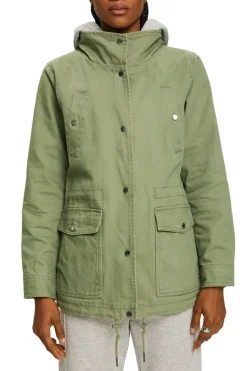 EDC Parka mit Kapuzeneinsatz aus Jersey grün S23 013CC1G309