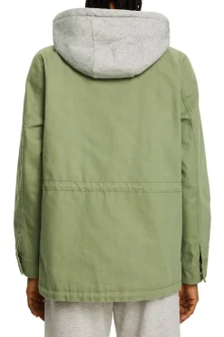 EDC Parka mit Kapuzeneinsatz aus Jersey grün S23 013CC1G309