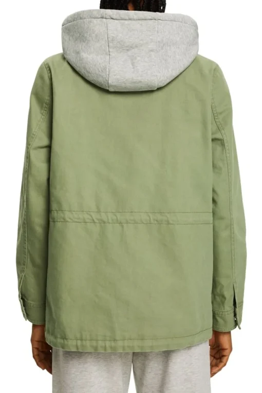 EDC Parka mit Kapuzeneinsatz aus Jersey grün S23 013CC1G309