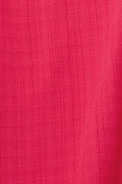 EDC strukturiertes Midikleid V-Ausschnitt pink, schwarz S23 033CC1E314