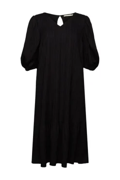 EDC strukturiertes Midikleid V-Ausschnitt pink, schwarz S23 033CC1E314