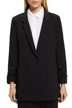 Esprit Blazer mit gerafften Ärmeln schwarz NOS 993EE1G305