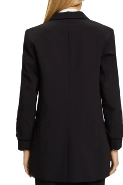Esprit Blazer mit gerafften Ärmeln schwarz NOS 993EE1G305